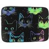 VQUVQV Custodia per computer portatile da 13 pollici, motivo gatto verde fluo, blu, viola, sottile, leggera, borsa per il trasporto