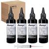 Aomya 4 bottiglie di inchiostro nero tintore cartucce di inchiostro universali per stampanti Inciostro di ricarica 400ml compatibile per HP Canon Epsn Lexmark Brother CISS CIS, 100ml x 4, con siringa