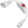 YINGAYOU Cavo C13 C14 con Interruttore 250V 10A Bianco, 0.5 m | C13 C14 Prolunga con Interruttore 3 x 1,0 mm² Cavo ad Alte Prestazioni per Monitor, Computer, Pedali per Chitarra