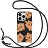 Yimctoie Anime Cover con Cordino per iPhone 16 pro max 6.9 Pollice, Custodia Capybara Cartoon Cute Disegno con Collana Tracolla Laccio Collo Ultra Sottile per Cellulare Morbido TPU Antiurto Case, nero
