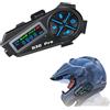 YMY Cuffie Bluetooth rimovibili per casco da moto, 2 vie, 500 m, citofono, 2 cavalieri, con cancellazione del rumore CVC, 2 microfoni di tipo, radio FM, impermeabile per ATV/motoslitta (1)