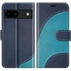 BoxTii Cover per Google Pixel 8A 5G, Custodia in PU Pelle Portafoglio, Magnetica Flip Cover a Libro con Slot per Schede per Google Pixel 8A 5G, Blu