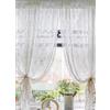 Yaland Tendina a vetro in Jacquard in stile rustico con motivo floreale, effetto pizzo, trasparente, con testata a fettuccia, per cucina, soggiorno, 1 pezzo, AxL 80x140 cm