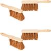 Novaliv Set di 4 spazzole in cocco per auto, scope morbide setole in cocco, scopa industriale, scopa per auto, scopa a mano in legno