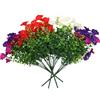 Mfqire 4 Mazzi di Fiori Finti da Esterno,Bouquet di Fiori Finti per Decorazioni Balcone Giardino Casa,Fiori Artificiali Realistici per Interni Esterni (1 Bianco,1 Rosso,2 Blu-viola)