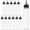 BENECREAT 12 Pack 110ml Bottiglie di Plastica Vuote Bottiglia di Colla con Scala per Maniglie di Erogazione Buono per Artigianato Colla Art