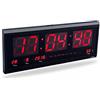 DISCORAMA OROLOGIO DA PARETE DIGITALE, DIGITAL LED CALENDARIO SVEGLIA TERMOSTATO, OROLOGIO LED CON TIMER CUCINA UFFICIO SALA CONFERENZE, CAMERA DA LETTO (Media)