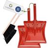 Garronda Set da 2 Scopa e Paletta con Manico in Metallo per Pulizie domestiche, Balcone e Giardino, per Uso Interno o Esterno, Adatto Come Accessorio Camino GD-0172 (Nero + Rosso)