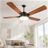 Aigostar Ø132cm Ventilatore da Soffitto con Luce, Plafoniera con Ventilatore Telecomando, 3 CCT Dimmerabile, 6 Velocità, Timer, Adatto per soggiorno, camera da letto e sala da pranzo