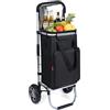 YEAUPE PRO Carrello Spesa Pieghevole 3 in 1 con Compartimento Isotermico - Capacità 50L, Carico Massimo 25kg - Ruote Silenziose, Impermeabile, Facile da Montare e Trasportare - Nero Corvino