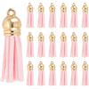 PATIKIL 1.5 Nappe Pelle Mini, 100Pz Ciondoli in Pelle Nappine Colorate Charm Portachiavi Con Cappuccio Dorato Per Decorative Borse Bracciali Creazione Gioielli Portachiavi, Rosa Perle