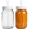 Ruikcoll Vetro per fermentazione, Set da 2 Pezzi con Tappo di Chiusura, 1000 ml, Vetro Trasparente, può Essere utilizzato per conservare Frutta e Verdura per la fermentazione, Contenitore Kimchi