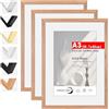 HIMEETIME® 3x Cornice A3 30x42 cm in legno massiccio di quercia con fronte in perspex, per foto da 21x29,7 cm con tappetino o da 29,7x42 cm senza tappetino.