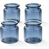 Creativery Portacandela antivento in vetro, 8 x 9 cm, set da 4 pezzi, portacandele in vetro per tealight, piccoli vasi blu