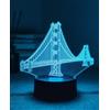 BIRBANN Lampada LED Notte Ponte Golden Gate - Controllo Tattile a 7 Colori, Decorazione e Lampada Notte per Cameretta, Idea Regalo per Bambini