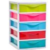 Acan Tradineur - Cassettiera guadiana da tavolo, con 5 cassetti, torre di stoccaggio, armadio, bagno, ufficio, 28 x 18 x 21,5 cm, Multicolore, Spagna