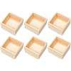Rebanky 6 Pezzi Scatole Quadrate in Legno, Senza Coperchio 10 x 10 x 6 cm