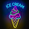 RedGloBee Insegna al neon con gelato, decorazione a LED per bar gelati, camion, negozi, decorazione per feste, cartello aziendale, forniture di compleanno, 41,9 x 31 cm (alimentazione USB)