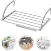 GBKDQQ Stendibiancheria, Estensibile Pieghevole Balcone Asciugatore (44-76cm), Portasciugamani Radiatore Stendibiancheria Piccolo Balcone Asciugatore a Parete Interno Esterno, Asciugatore a