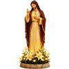 Generic Luce solare da giardino della Vergine Maria, statua della Madre benedetta con rose luminose a LED, ornamento cattolico impermeabile per esterni, decorazione religiosa per cortile, statua commemorativa