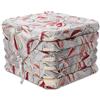 Casatessile Cuscino coprisedia Imbottito con Alette PEONIA Cuscino Sedia Cucina Sfoderabile - Bordeaux, Set 6 PCS