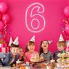 RumonZS Insegna luminosa al neon a LED con numero 1, 30 cm, bianco caldo, alimentazione USB, sfondo luminoso per feste di compleanno, anniversario, matrimonio, decorazione per la casa (numero 6)
