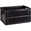 Relaxdays 1x Cassetta Pieghevole, Stabile, da Lavoro, Plastica Resistente, Scatola Portaoggetti 60L, HLP 31,5 x 58,5 x 40 cm, Nero