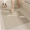 Z·Bling Tappetino Doccia Antiscivolo 40x70cm,Tappeto Doccia in Luffa,Tappetino Vasca Senza Ventose,Tappeto Bagno con Fori di Drenaggio,Motivo Geometrico F