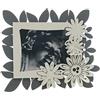 Arti & Mestieri Cornice portafoto grande Margherite ispirato alla natura di design 100% Made in Italy, in Ferro, 27 x 22H cm (Fango e avorio)