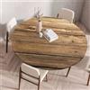 Odot Tovaglia Rotonda Antimacchia con Bordo Elastico, 3D Tovaglia da Tavola Lavabile Antiscivolo Copritavolo per Compleanno, Cucina, Tavolo da Pranzo, Caffè, Cene, 3D Effetto Legno (Vintage,150cm)