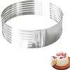 Foonary Rotella regolabile in acciaio inox, taglierina per torte con diametro regolabile da 24 a 30 cm, accessorio pratico per normali strati di pasta (argento)
