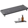 Windfromort Vassoio Portaoggetti,Terra di Diatomee Naturale, Asciugatura Rapida e Idrorepellente, Antibatterico e Igienico, Ideale Per Lavandino, Cucina o Bagno, Grigio Scuro 28x11cm