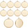 Beebeecraft 14 Pezzi 30mm Vassoio Pendente Castone Vuoto Vero Oro