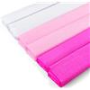 Netuno 6 rotoli di carta crespa bianca, rosa chiaro, rosa scuro, 200 x 50 cm, carta colorata per bricolage, confezioni regalo, progetti creativi, rotoli di carta crespa