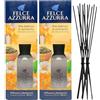 FEI FAN Felce Azzurra Diffusore Ambiente a Bastoncini, Fragranza THE BIANCO E OSMANTO, Formato 120ml + Ricambio 10 Bastoncini Per Diffusori Neri (2 Unità + Bastoncini)
