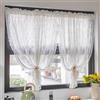 Yaland Tenda in jacquard, stile rustico con motivo floreale, effetto pizzo, traslucido, con coulisse, in cucina, numero di soggiorno, 1 pezzo, altezza x larghezza 60 x 140 cm
