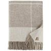 LINEN & COTTON Plaid di Lusso a Quadri Coperta/Copriletto/Coperte OLIVIA - 100% Lana Merinos Superfine, Beige/Naturale (140 x 200cm), Adatto per Letto o Divano, Singolo/Matrimoniale