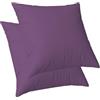 ggaimwf Copricuscino in lino tinta unita per divanoCuscino Continentale per Letto Doppio lato Viola lavanda Fatto a mano Cuscini quadrati con cerniera invisibile, 60x60cm Set di 2