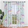 Hiseng Tenda per Interni Moderno Tende Filtranti 2 Pannelli, Tende Voile Semi Trasparenti Sheer Tenda per Cameretta da Letto Soggiorno Camera Balcone - Unicorno Stampa (132x160cm,Unicorno Corona)