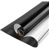 MOCNT Pellicola Oscurante per Vetri Pellicola Specchio Unidirezionale Pellicola Privacy Adesivo per Protezione Solare Pellicola Riflettente Finestre Nero Argento 90cmX300cm