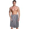 Lureon Kilt da sauna da uomo, grigio, elastico, 60 x 150 cm, asciugamano da bagno Kilt da uomo, grande, ad asciugatura rapida, asciugamano per sauna, per palestra (grigio chiaro, 60 L x 150 cm)