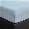 Surwin Velluto Lenzuolo con Angoli Matrimoniale/King Size, Lenzuolo Sotto Elasticizzato, Lenzuolo con Angoli Singolo Antiscivolo Tutto Compreso, 30cm Lenzuola Tasca Profonda (blu,90x200cm)