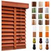 JSLJDM Tenda veneziana in legno su misura per finestra interna, legno di paulownia con lamelle da 50 mm, installazione con trapano, cordino, privacy e regolazione della luce Walnussfarben