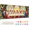 Reofrey Dipingere con i numeri, per adulti, misura XXL, Gesù, kit per pittura a olio, dipinto a mano, tela 30 x 80 cm, con pennello e vernice acrilica (senza cornice), dipingere con i numeri, per