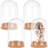 PH PandaHall 4pz Cupola In Vetro Cloche Cupola In Vetro Trasparente con Base In Sughero Barattoli Decorativi per Oggetti Da Collezione Figurine Conservazione di Fiori Decorazione Bomboniere 8x12.9cm