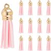 PATIKIL 1.5 Nappe Pelle Mini, 30Pz Ciondoli in Pelle Nappine Colorate Charm Portachiavi Con Cappuccio Dorato Per Decorative Borse Bracciali Creazione Gioielli Portachiavi, Rosa Perle