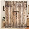 Xiaoterna Tenda da doccia rustica Tenda da bagno vintage con porta di fienile marrone Porta di legno retrò Impermeabile Resistente a muffa e funghi Tenda da doccia lavabile 200x180cm