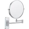 Nicesail Specchio cosmetico a parete - Specchio da trucco con ingrandimento 5X - Specchio ingranditore da parete per bagno - Specchio da barba allungabile - Cromo - Specchio double face, diametro 6