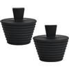 Volumoon Tappo di Scarico Universale, Set di 2 Tappi Lavandino Bagno, Tappi per Vasca da Bagno, Tappo per Lavandino Universale, Adatto per Vasca da Bagno, Lavello Della Cucina (Nero)