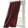 BEAUTEX Tenda oscurante in velluto con occhielli, opaca, 140 x 225 cm (larghezza 140 cm, altezza 225 cm, bordeaux)